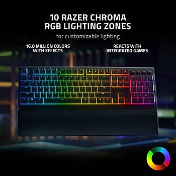 Razer Ornata V3 Turkce RZ03-04461200-R3L1 Chroma RGB Membran Anahtar Kablolu Oyuncu Klavye