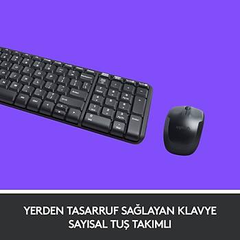 Logitech MK220 S�YAH 920-003163 Kablosuz Klavye Mouse Set