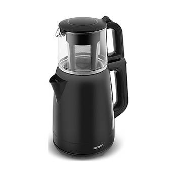 Karaca Mega Tea 1501 1500 W Cam �ay Makinesi Siyah