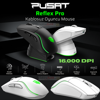 Reflex Ultra 16000 DPI 400 IPS Yksek Performansl Kablosuz RGB Oyuncu Mouse- Beyaz