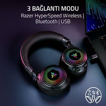 Razer Kraken V4 RZ04-05170100-R3M1 RGB USB Kablosuz Kulak Ustu Oyuncu Kulakligi