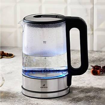 Karaca Cam Su Is�t�c� 1,7 Lt 5 Kademeli S�cakl�k Ayar� LED I��kl� Otomatik Kapanma �zellikli