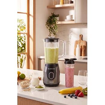 Karaca S�rahili Blendfit Go 1000 ml+600 ml Antrasit Buz K�r�c�l� �ift Hazne Smoothie Blender Set