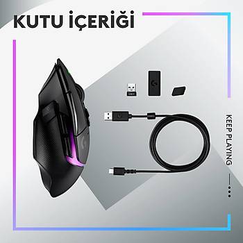 Logitech G502 X Plus 910-006163 Siyah RGB Lightspeed Hero �arjl� Optik Kablosuz Oyuncu Mouse