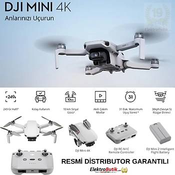 DJI MINI 4K 30 FPS DRONE GRI 2 YIL RESMI DISTRIBUTOR GARANTILI 