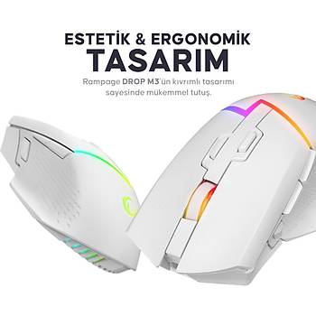 RAMPAGE DROP M3 BEYAZ OYUNCU MOUSE