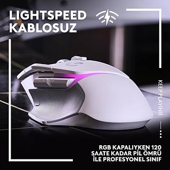 Logitech G502 X Plus 910-006172 Beyaz RGB Lightspeed Hero �arjl� Optik Kablosuz Oyuncu Mouse