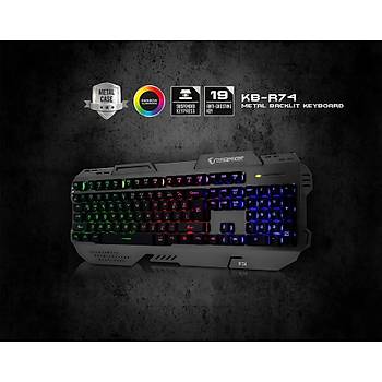 Rampage KB-R74 Gkkua Aydnlatmal USB Oyuncu Q Multimedia Klavye