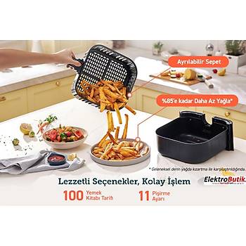 COSORI PREMIUM XXL CP158-AF 5.5LT 1700W DOKUNMATIK AIRFRYER KIRMIZI