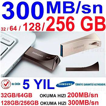 300MB/sn YÜKSEK HIZLI 5YIL GARANTÝLÝ SAMSUNG USB 3.1 32 TO 256GB
