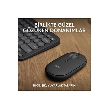 Logitech 920-012245 Grafit Pebble 2 Combo �oklu Sessiz Kablosuz T�rk�e Q Klavye Mouse Seti