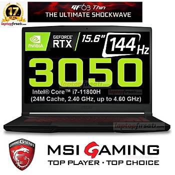 MSI GF63 Thin 11UC-616XTR  Core i7 11800H 8GB 512SSD RTX3050 15.6 144Hz. FHD FREEDOS