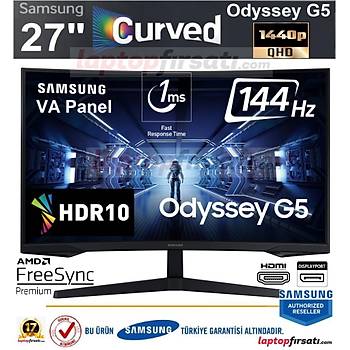 Samsung Odyssey G5 LC27G55TQBUXUF 27 QHD 1ms 144Hz Freesync HDR10 1000R CURVED VA Panel GAMING MONITOR