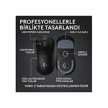 Logitech G PRO X Superlight 2C Siyah 910-007532 44K Lightspeed Hero 2 Optik �arjl� 51gram Kablosuz Oyuncu Mouse