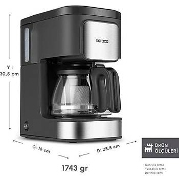 Karaca Just Coffee Aroma 2 In 1 Filtre Kahve ve �ay Demleme Makinesi Inox