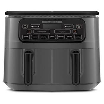 KARACAAIR PRO COOK DUO TANDIR XXXL 4+4 LITRE AIRFRYER SPACE GRAY BLACK 8 KISILIK FRITOZ