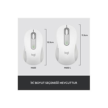 Logitech M650 Beyaz 910-006255 Optik Kablosuz Mouse