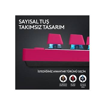 Logitech G PRO X TKL LIGHTSPEED Pembe 920-012159 RGB Tactile Switch Kablosuz Mekanik Oyuncu Klavye
