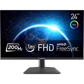 RAMPAGE RM-244S Flash 24 in 200 Hz 1ms CSOT VA Full HD Freesync RGB Pivot PC Flat Gaming Monitr Siyah