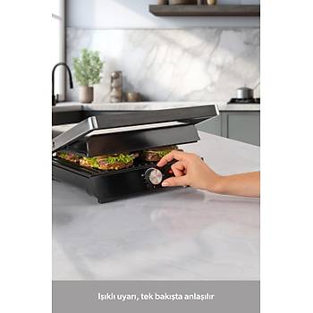 Homend Grilliant 1356H D�k�m Plakal� 4 Dilim Tost ve Izgara Makinesi Inox 2000 W