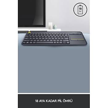 Logitech K400 Plus 920-007149 Touchpad Dokunmatik Smart TV Siyah Q Kablosuz Klavye