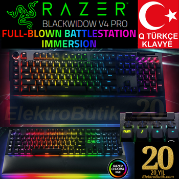 Razer Blackwidow V4 Pro T�rk�e RZ03-04681200-R3L1 RGB Green Switch Kablolu Mekanik Oyuncu Klavye