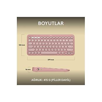 Logitech Pebble Keys 2 K380S 920-011861 Pembe TKL Q Kablosuz Klavye