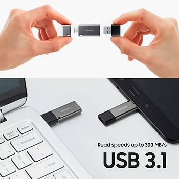 SAMSUNG Yüksek Hýzlý 32GB USB 3.1+TYPE C+A OTG DUO+ MUF-32DB/APC