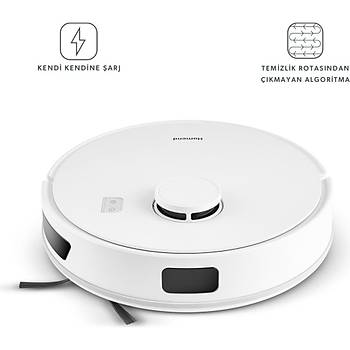HOMENDALEX LASER 1291H MOPLU VE HARITALAMALI 5 KPA ROBOT SUPURGE BEYAZ 2025