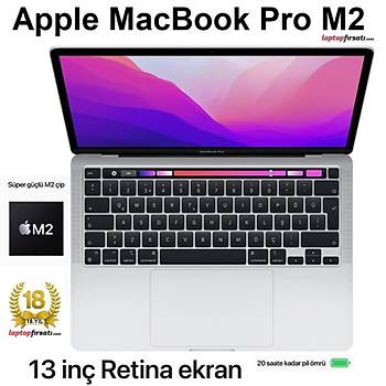 Apple MacBook Pro M2 8GB 256GB SSD 13.3 macOS Gumus MNEP3TU/A 2 YIL APPLE TURKIYE GARANTILI