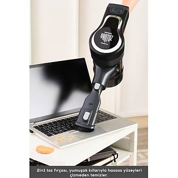 Karaca Vantuz Power UP Pro �arjl� Dikey S�p�rge Black Chrome