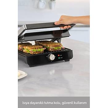 Homend Grilliant 1346H D�k�m Plakal� 4 Dilim Tost ve Izgara Makinesi Inox 2000 W