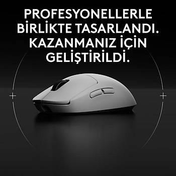 Logitech G Pro 2 L�ghtspeed Beyaz 910-007303 44K Hero 2 Optik LIGHTSYNC RGB �arjl� 80gram Kablosuz Oyuncu Mouse