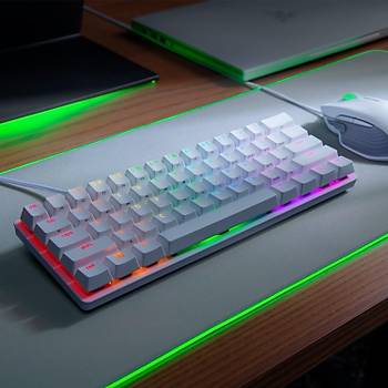 Razer Huntsman Mini Mercury Beyaz  RZ03-03390300-R3M1 Purple Switch Kablolu Mekanik Oyuncu Klavye