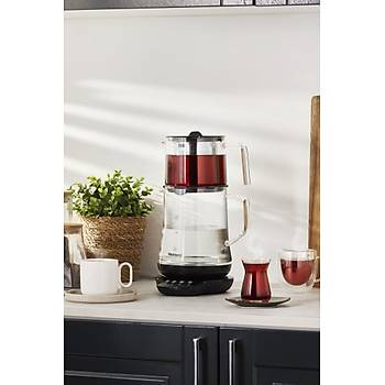 Homend Royaltea 1746H Konusan CAM Cay Makinesi 1800W 1,5lt CAM Isitici 1Lt. Cam Demlik