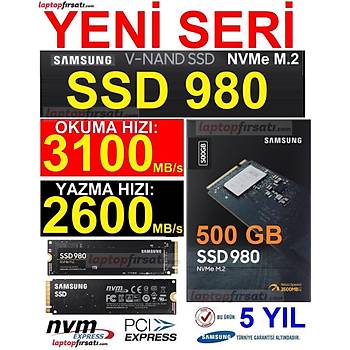 SAMSUNG SSD 980 500GB 3100MB/s-2600MB/s NVMe 1.4 PCIE GEN 3.0 X4 M.2 SSD MZ-V8V500BW (5 Yl Samsung Trkiye Garantili)