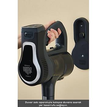 Karaca Vantuz Power UP Pro �arjl� Dikey S�p�rge Black Chrome