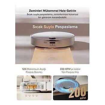 Roborock Qrevo Curvx Ak�l� Robot S�p�rge Beyaz 22.000 Pa HyperForce Emis Gucu