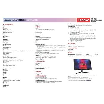 Lenovo Legion R27I-30 67B5GAC1TK 27 0.5 ms Full HD Pivot IPS 180 Hz Oyuncu Monitor