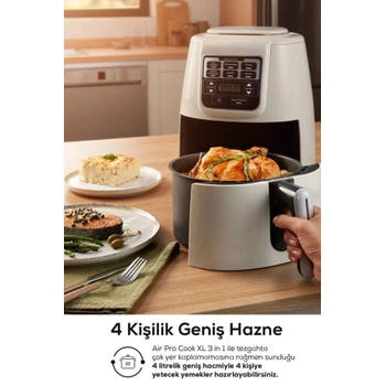 Karaca Air Pro Cook 3 in 1 XL Ev Yeme�i, K�zleme, Airfryer Wood Craft 4L
