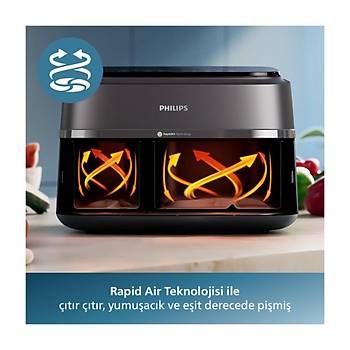 Philips NA350/00 3000 Serisi Cift Hazneli Airfryer 6+3,5 lt