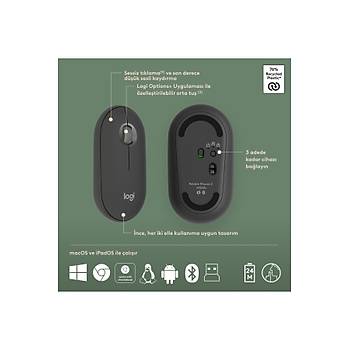 Logitech 920-012245 Grafit Pebble 2 Combo �oklu Sessiz Kablosuz T�rk�e Q Klavye Mouse Seti