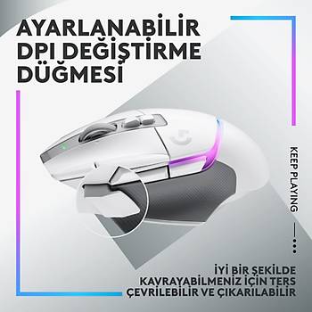 LOGITECHG G502 X PLUS KABLOSUZ HERO 25K SENSORLU RGB AYDINLATMALI OYUNCU MOUSE BEYAZ 910-006172