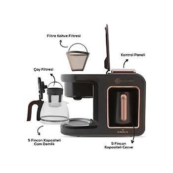Karaca Hat�r Plus Mod 5 in 1 Kahve Ve �ay Makinesi Black Copper