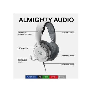 Steelseries Arctis Nova 1P Beyaz SSH61612 Kablolu Oyuncu Kulakl�k