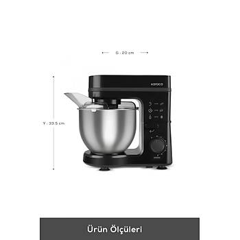 Karaca Maestrochef Stella Stand Mikser Siyah 1500w 5 Litre