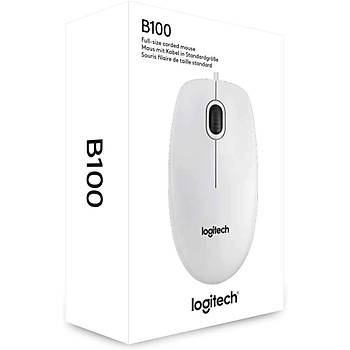 Logitech B100 Kablolu USB Mouse - Beyaz 910-003360