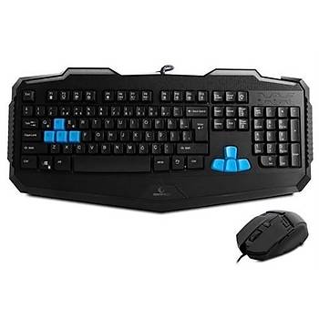Rampage KM-R10 3 Farkl Aydnlatma Siyah Oyuncu Klavye Mouse Set
