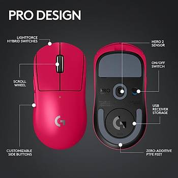 Logitech G PRO X Superlight 2 Pembe 910-006798 44K Lightspeed Hero 2 Optik �arjl� 60gram Kablosuz Oyuncu Mouse