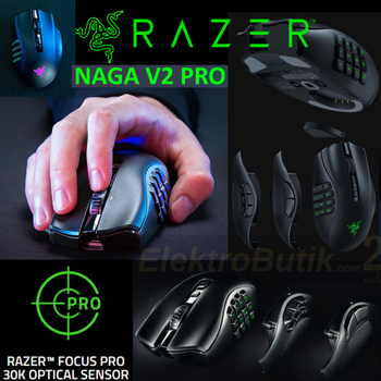 Resim Razer Naga V2 PRO 30K Optik RGB Kablosuz Gaming Mouse RZ01-04400100-R3G1 
